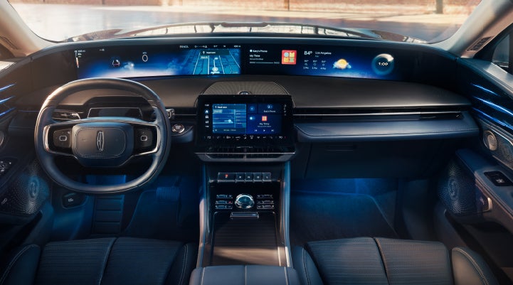 A large panoramic display is shown on the dashboard of a 2025 Lincoln Nautilus® SUV | Bluebonnet Motors Lincoln in New Braunfels TX