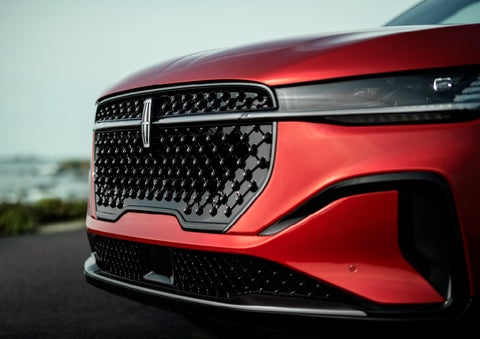 The sleek grille of a 2025 Lincoln Nautilus® SUV with the available Jet Appearance Package makes a bold statement. | Bluebonnet Motors Lincoln in New Braunfels TX