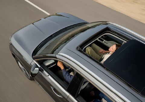 The available panoramic Vista Roof® of a 2027 Lincoln Aviator® SUV is open. | Bluebonnet Motors Lincoln in New Braunfels TX