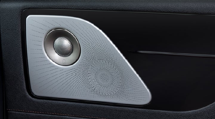 A close-up view of the available Revel® Ultima 3D Audio System. | Bluebonnet Motors Lincoln in New Braunfels TX