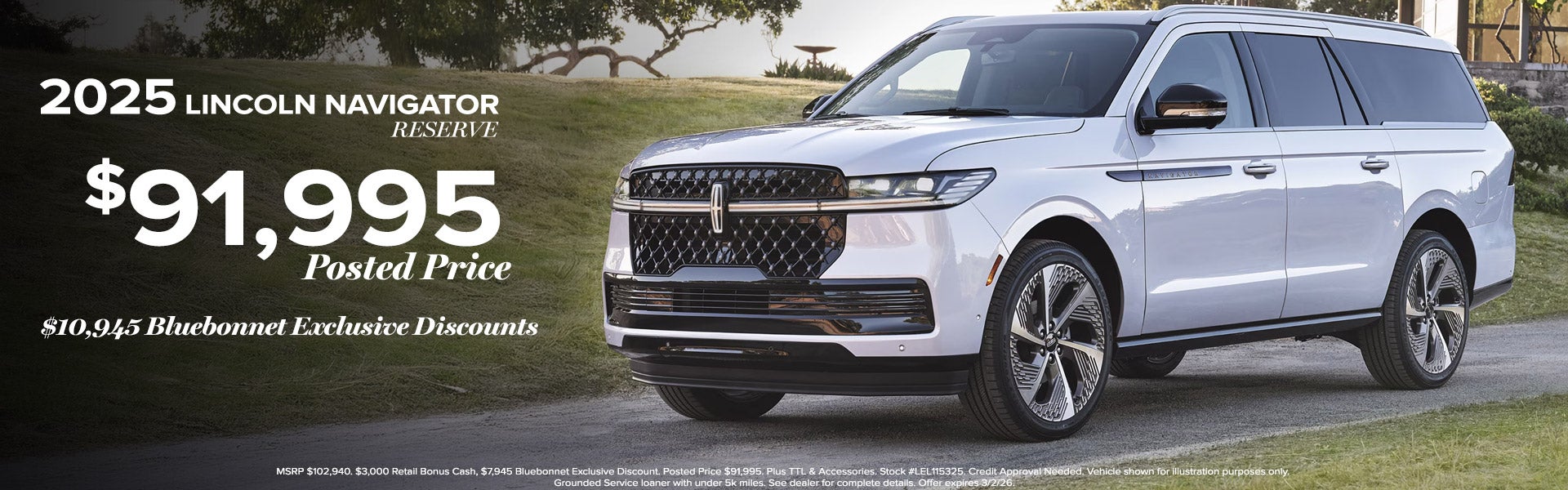 2025 Navigator Posted Price $91,995