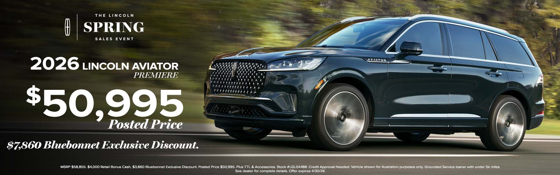 2026 Aviator Posted Price $50,995