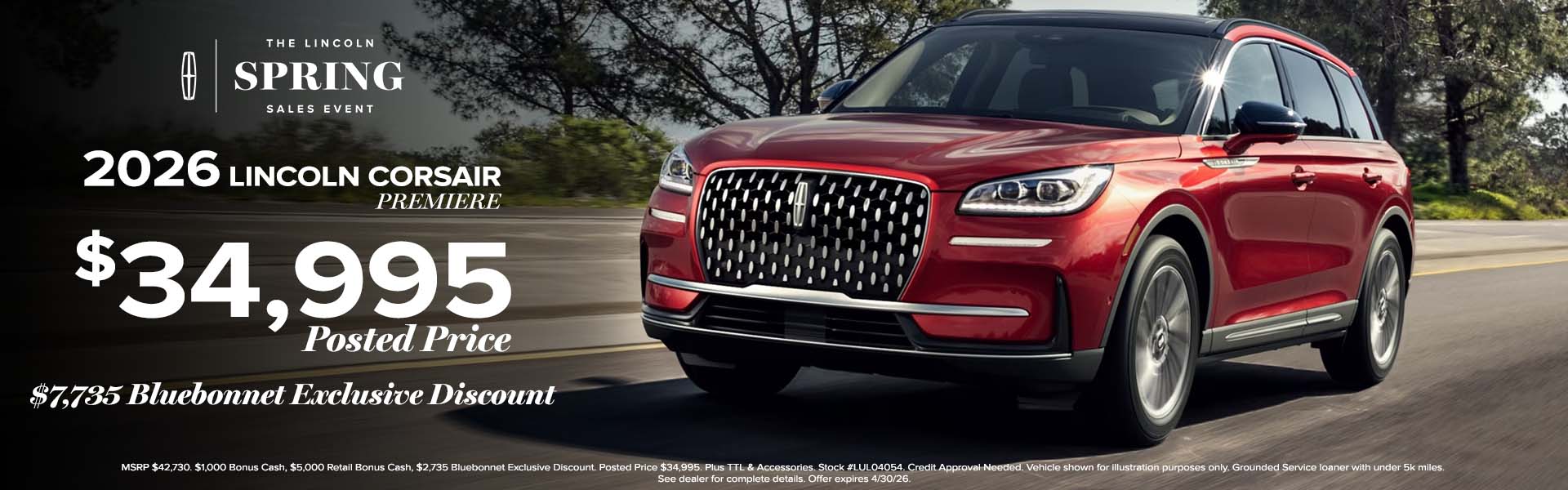 2026 Corsair Posted Price $34,995